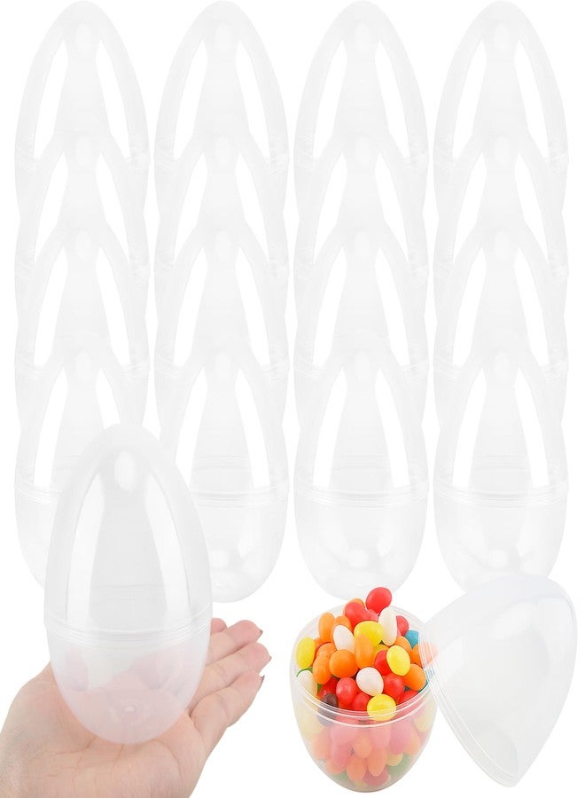 Restroma 18 Pcs 4.5 Inch Large Clear Easter Eggs Empty Fillable Plastic Surprise Egg Big Transparent Easter Eggs for Easter Party Supplies Hunt Decoration - Image 1